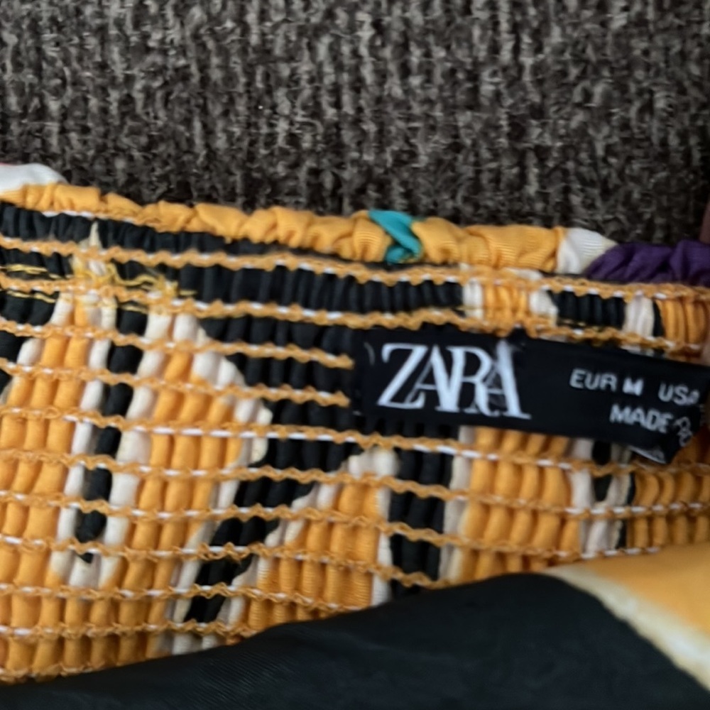 Zara Printed Crop Sleeveless Boho Top Size M - Picture 9 of 11